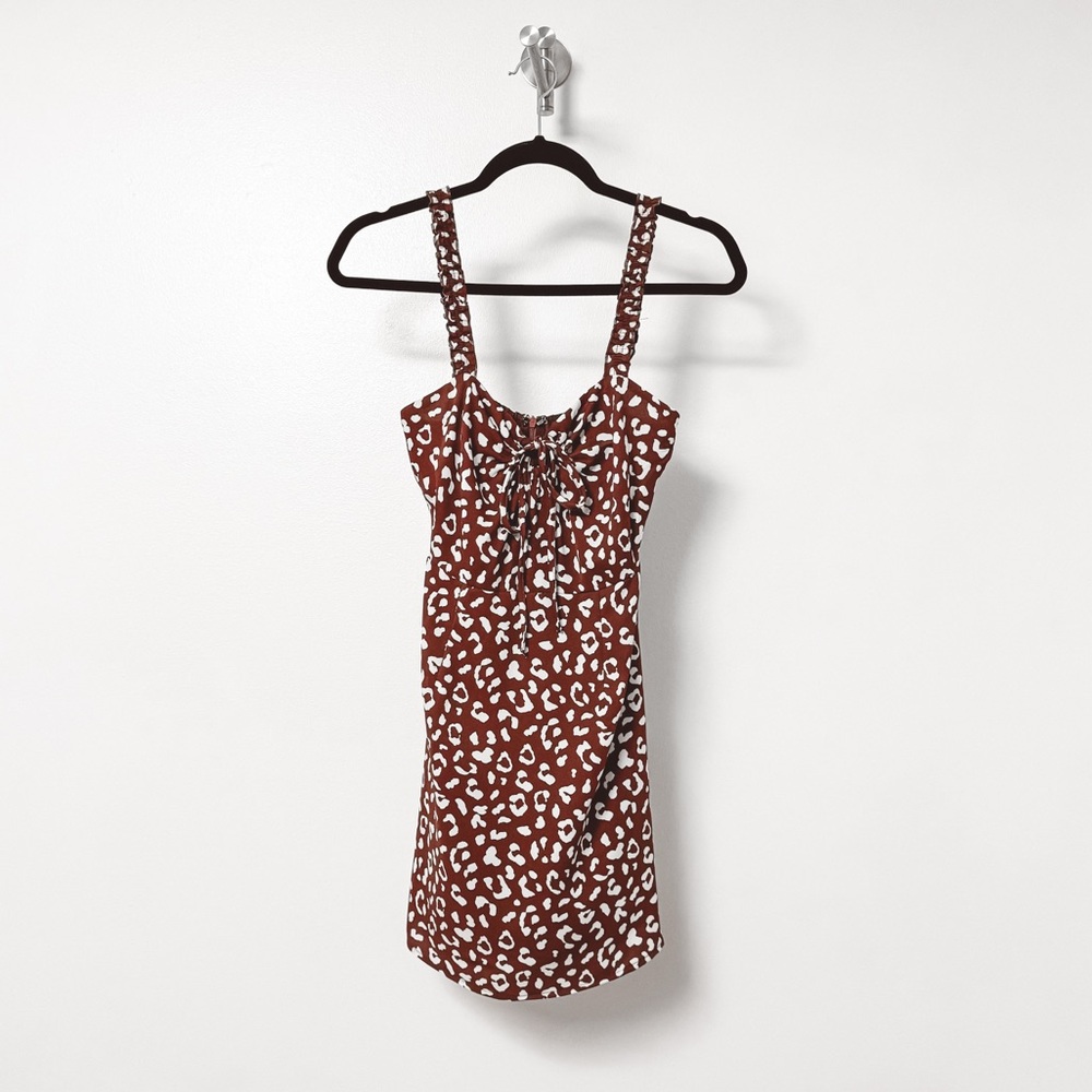 CCLA Cotton Candy LA Cheetah Print Casual Cute Sun Mini Dress Chocolate Brown